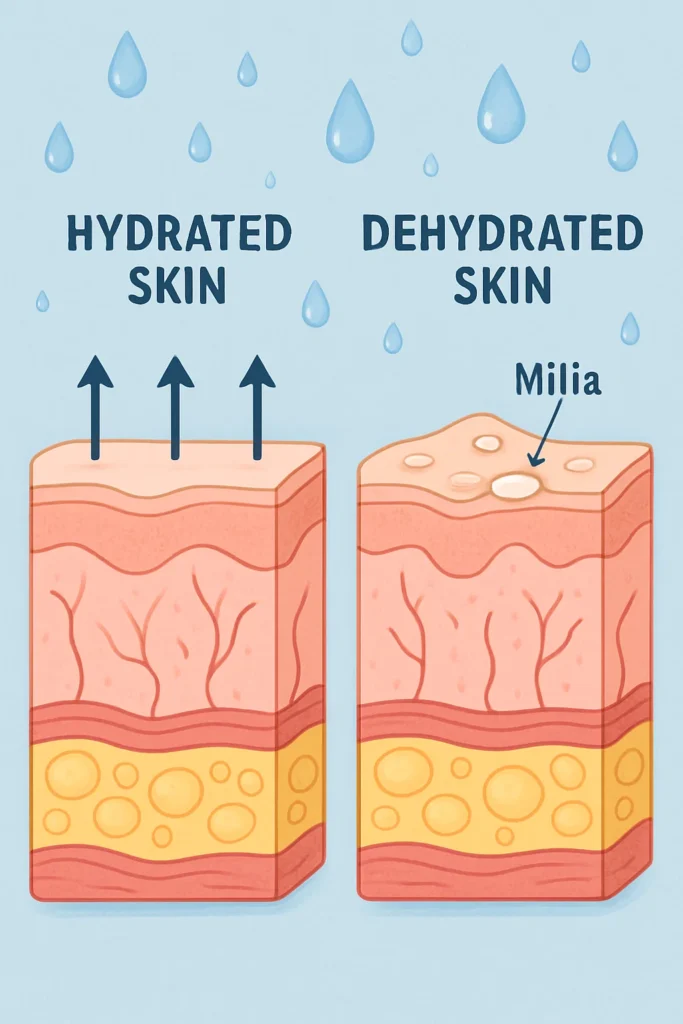The importance of hydration and milia production Cumbernauld