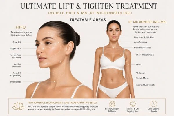 Areas of the body that can be treated - ultimate skin tighten treatment Cumbernauld